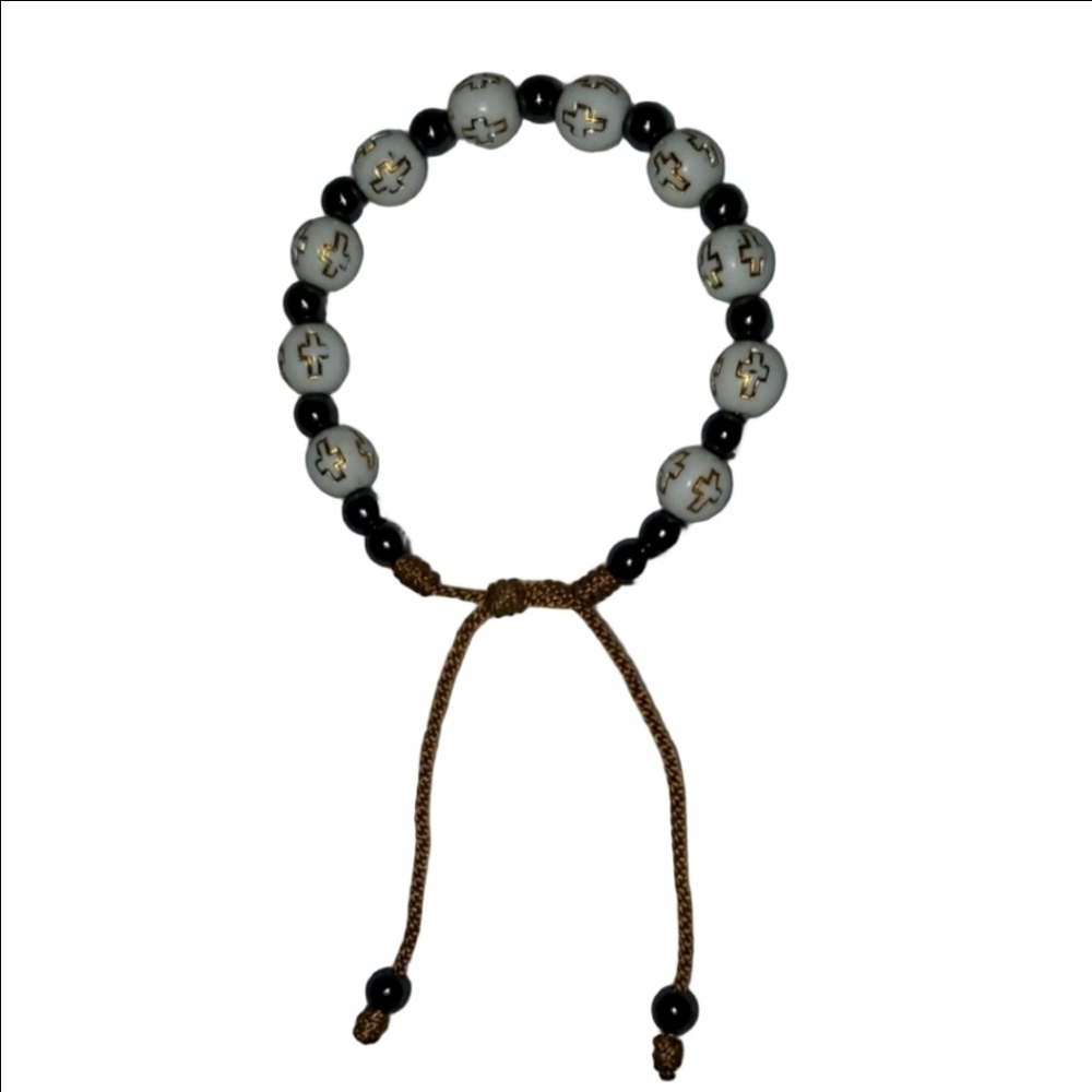 Beaded Cross Bracelet Adjustable Unisex